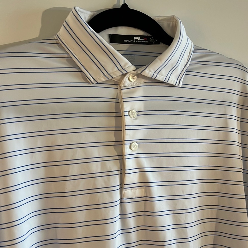 Striped golf polo
